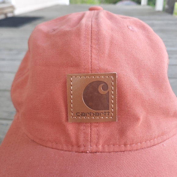 NWOT Carhartt Spring 2023 canvas cap terracotta sweat wicking logo baseball hat - Picture 4 of 12